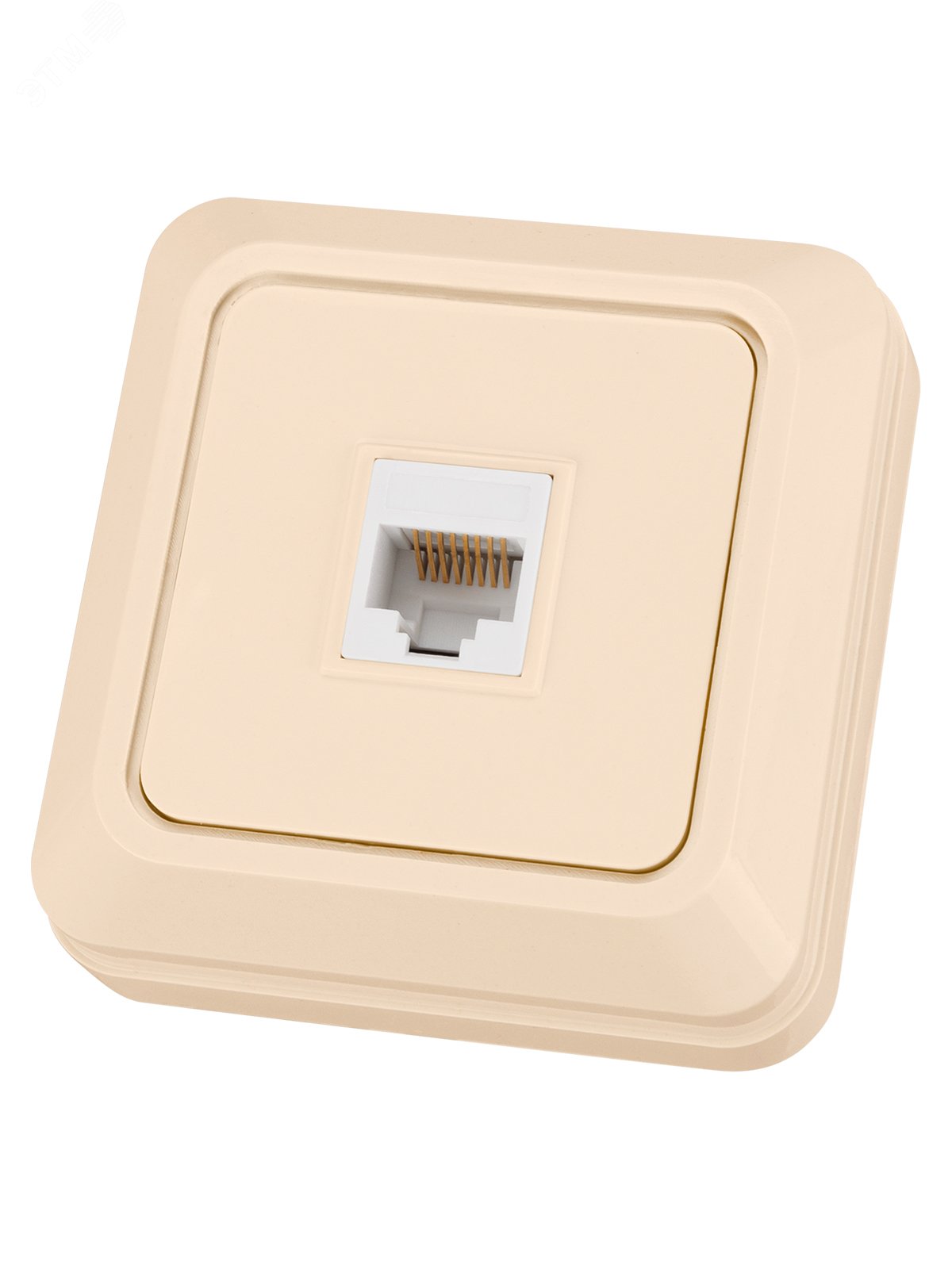 Изображение товара Розетка компьютерная RJ-45 открытой установки IP20 TDM Ладога слоновая кость