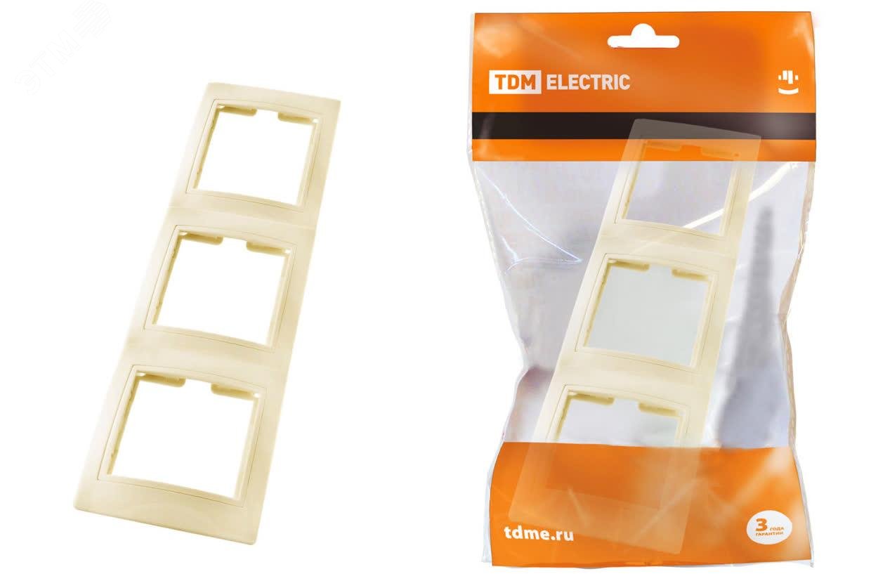Изображение товара Рамка 3-х постовая вертикальная Таймыр TDM для электросоединений