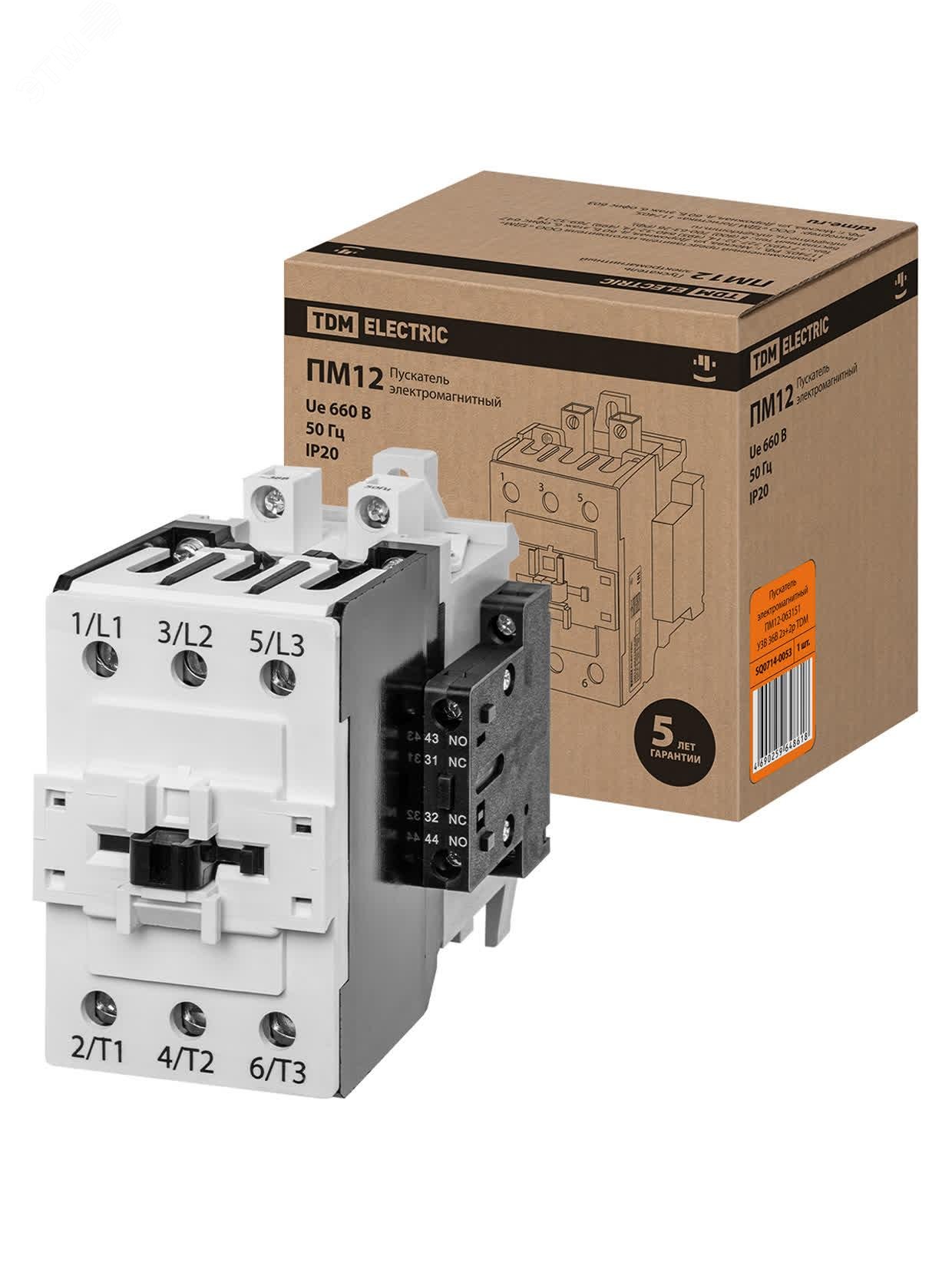 Изображение товара Пускатель электромагнитный ПМ12-063151 У3В 36B 2з+2р TDM (упак)
