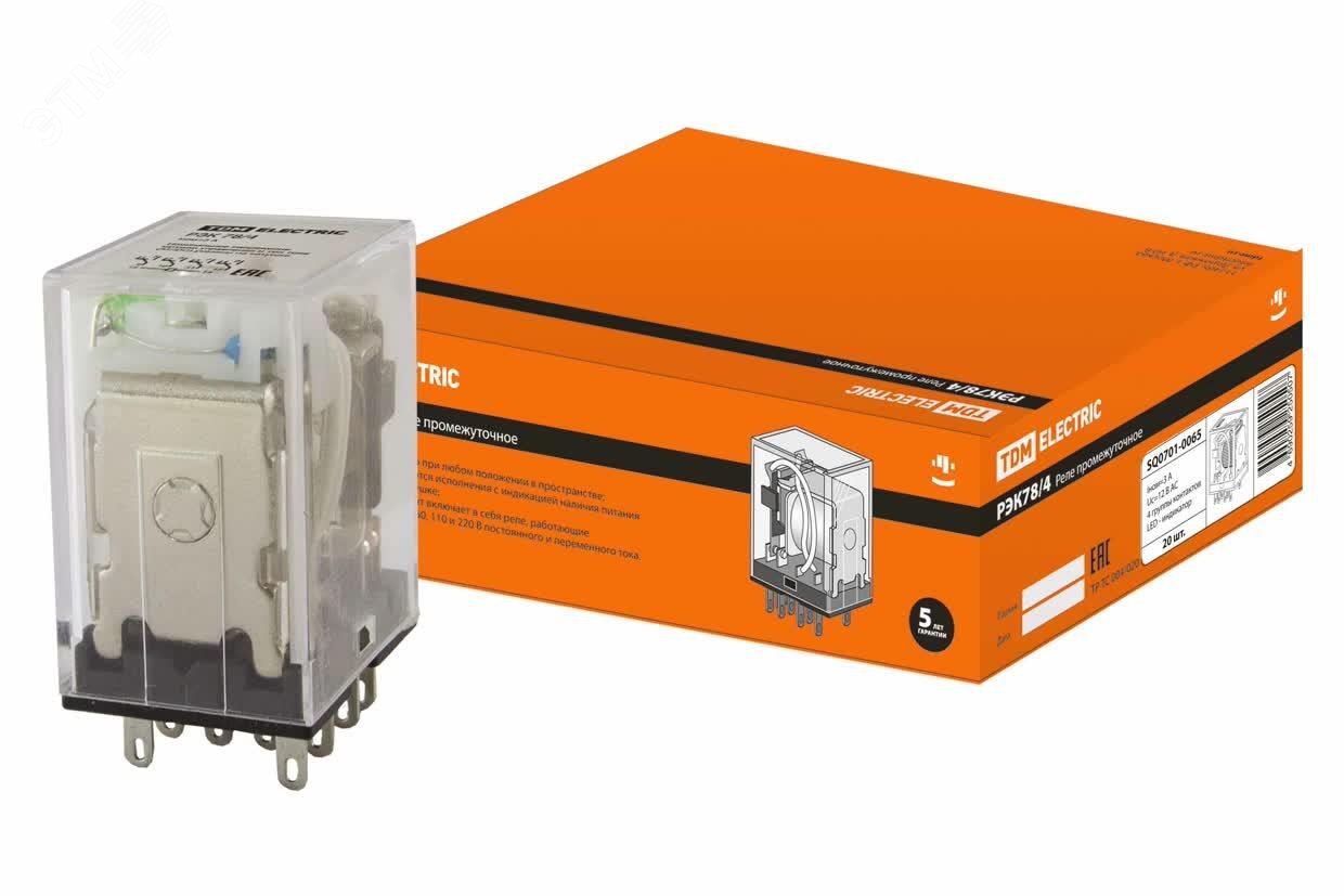 Изображение товара Реле РЭК78/4 с индикатором 3A 12V AC TDM