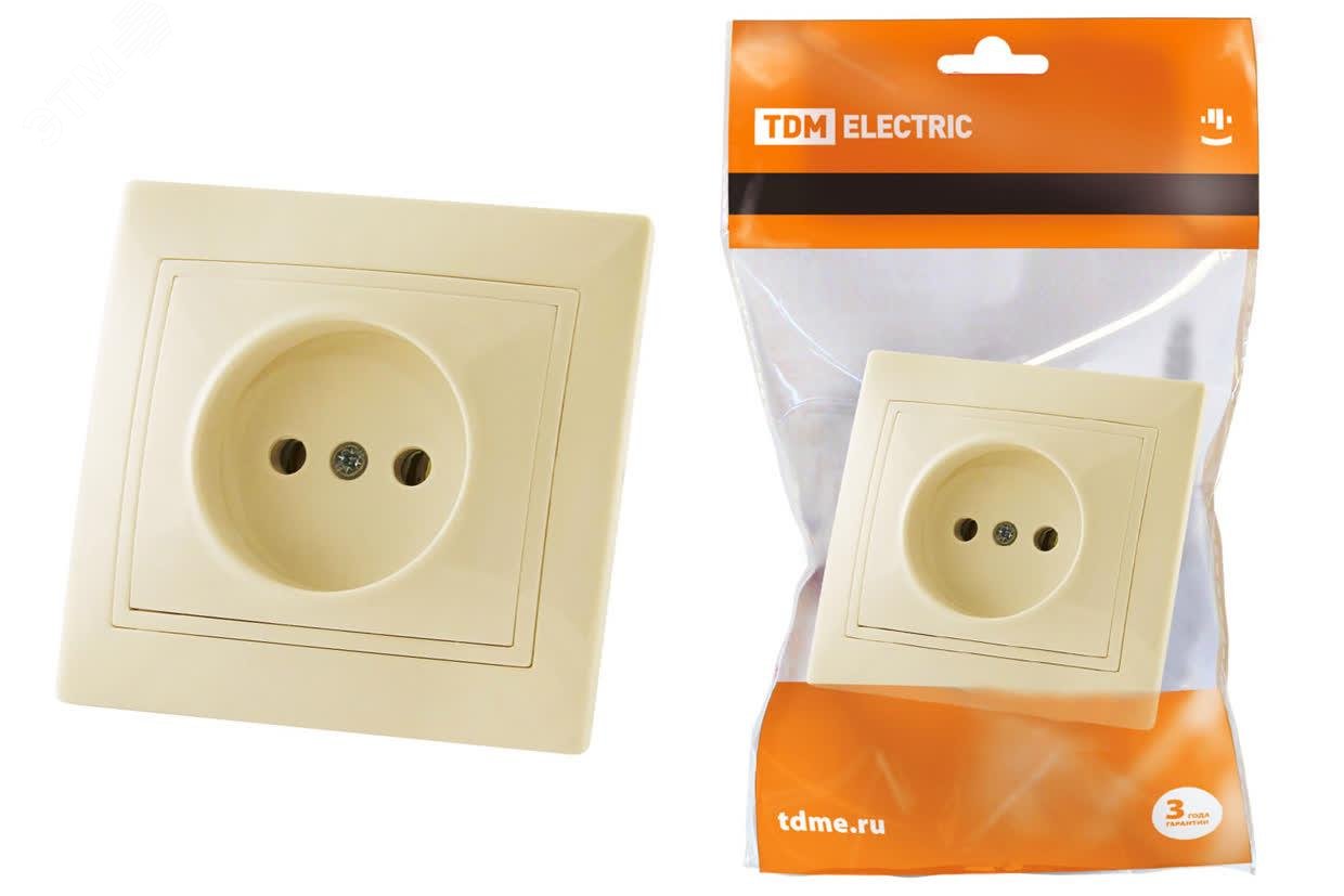 Изображение товара Розетка 2П 10А 250В с керамическим основанием серия Таймыр TDM ELECTRIC