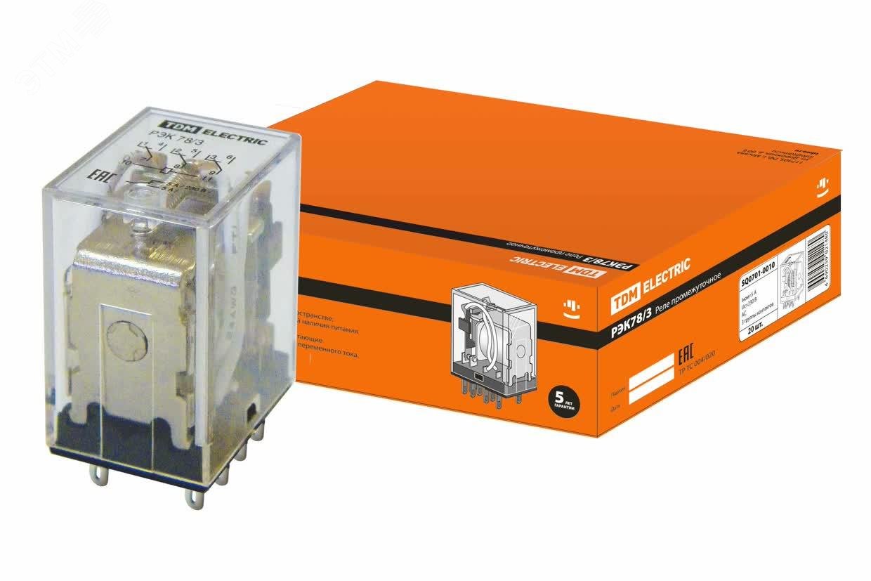Изображение товара Реле РЭК78/3 5А 230В АC (шт)