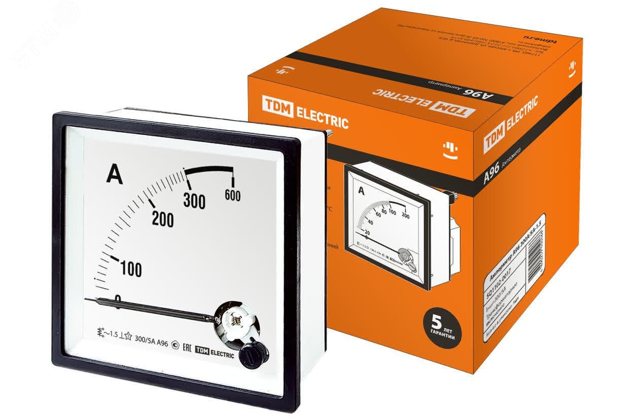 Изображение товара Аналоговый амперметр TDM ELECTRIC А96 300А/5А с высокой точностью