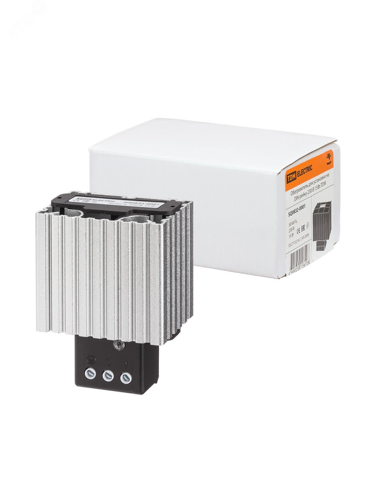 Изображение товара Обогреватель для DIN-рейки 230В 15Вт TDM ELECTRIC компактное решение защиты оборудования