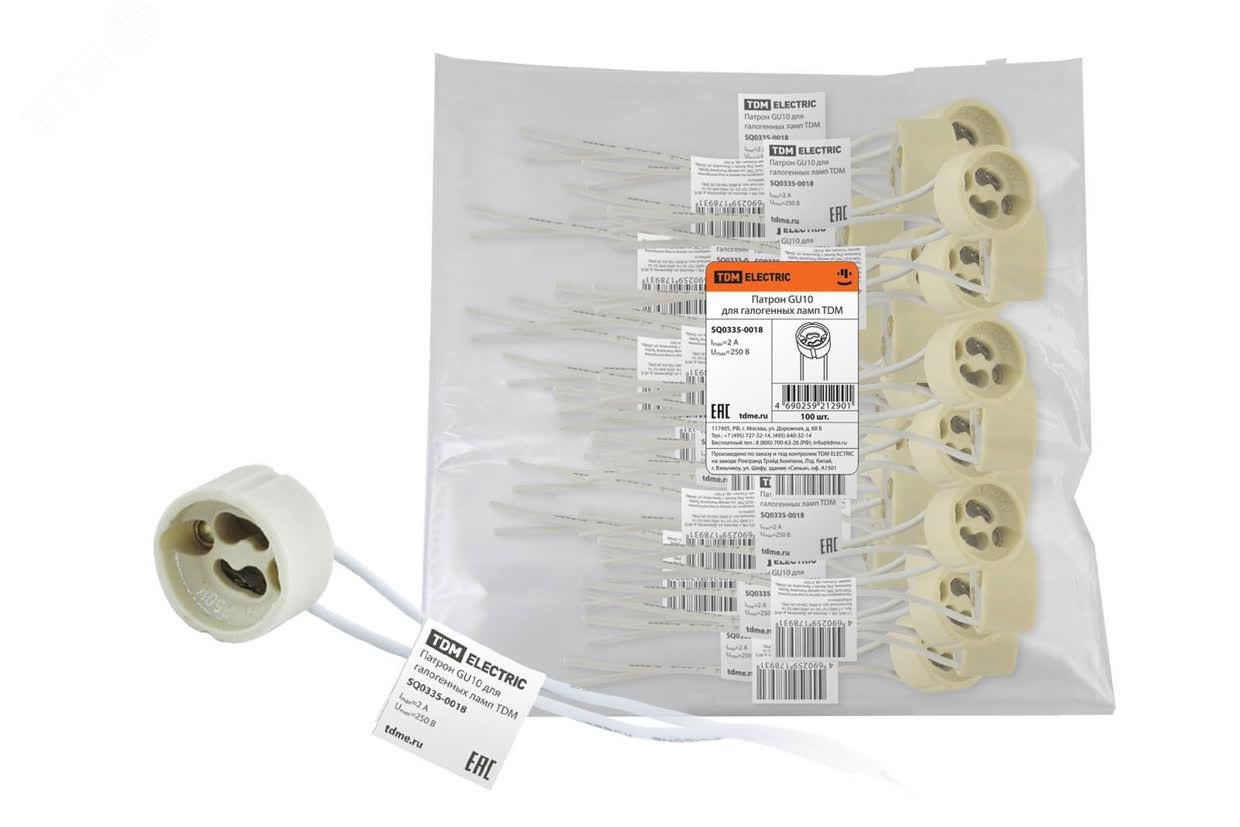 Изображение товара Патрон GU10 для галогенных и светодиодных ламп, TDM ELECTRIC, Китай