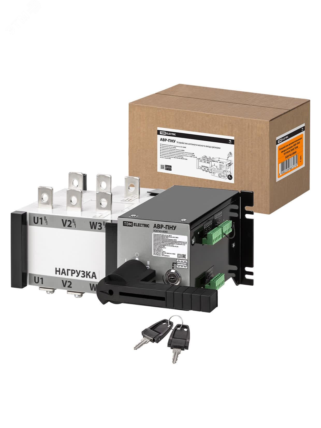 Изображение товара Устройство автоматического ввода резерва АВР-ПНУ 3П 400А 380В TDM