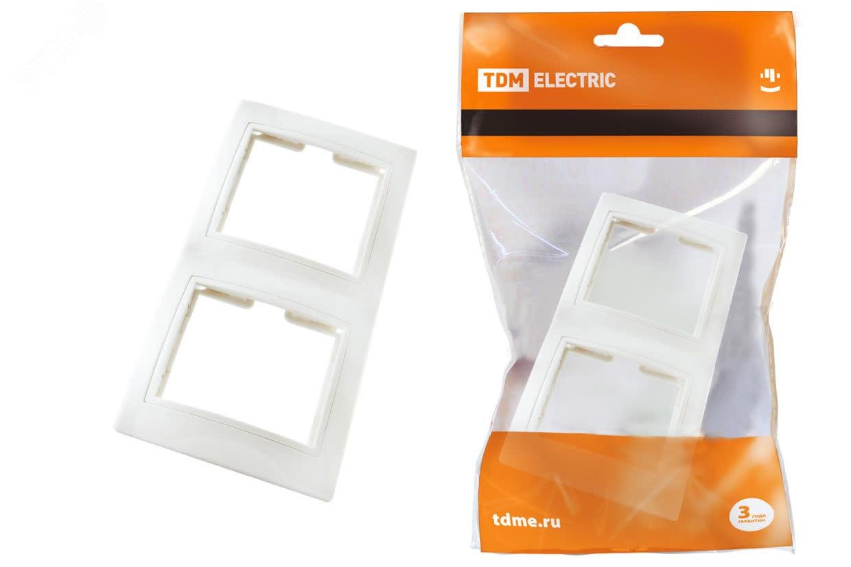 Изображение товара Рамка 2-х постовая белая Таймыр TDM для электросистем
