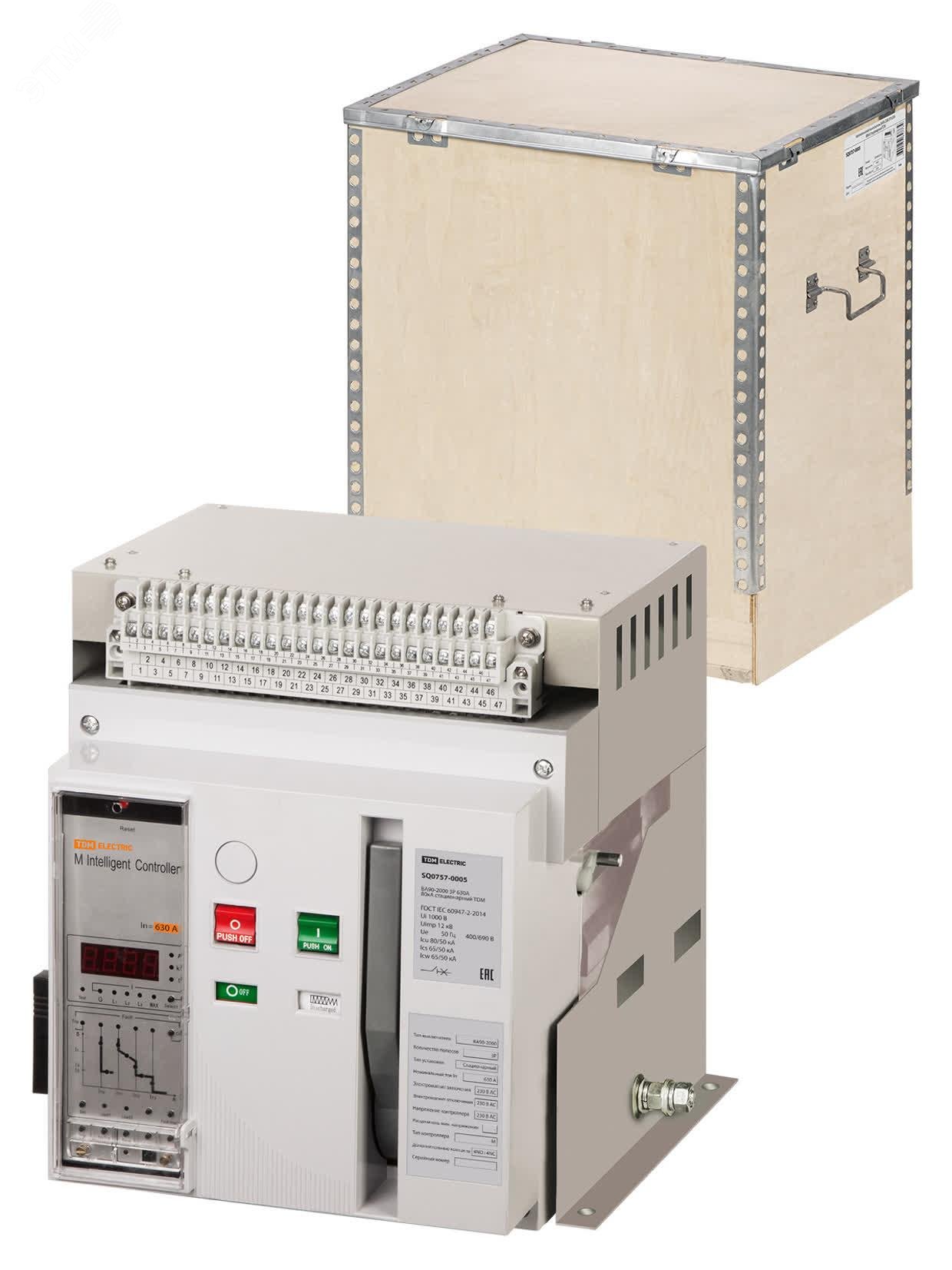 Изображение товара ВА90-2000 3Р 630А 80кА стац.TDM (шт)