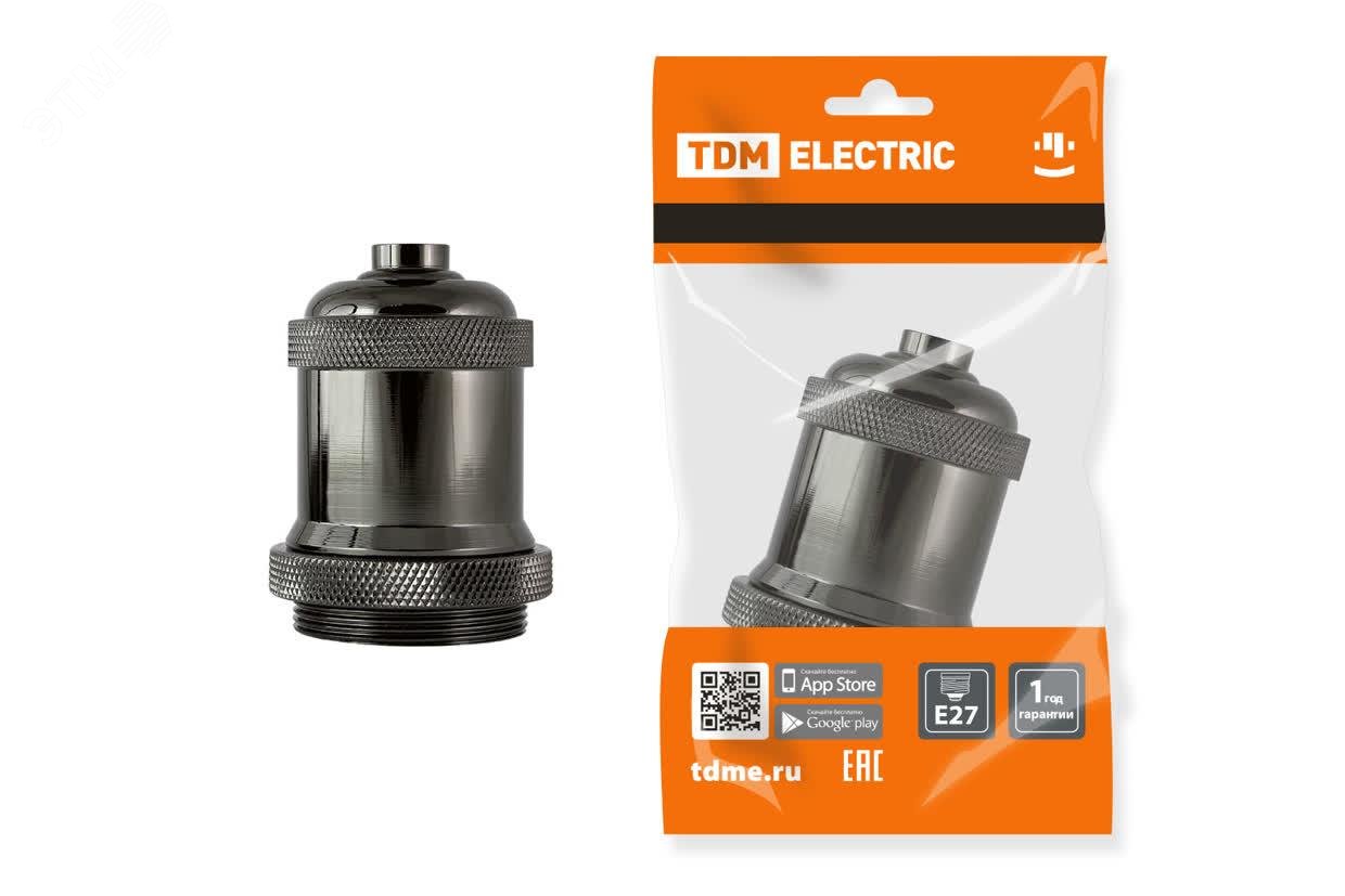 Изображение товара Патрон подвесной Е27 металлический Лофт черный для освещения