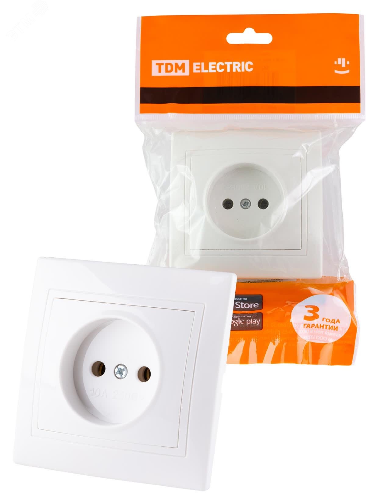 Изображение товара Розетка 2П 10А 250В белая Таймыр для жилых и коммерческих помещений