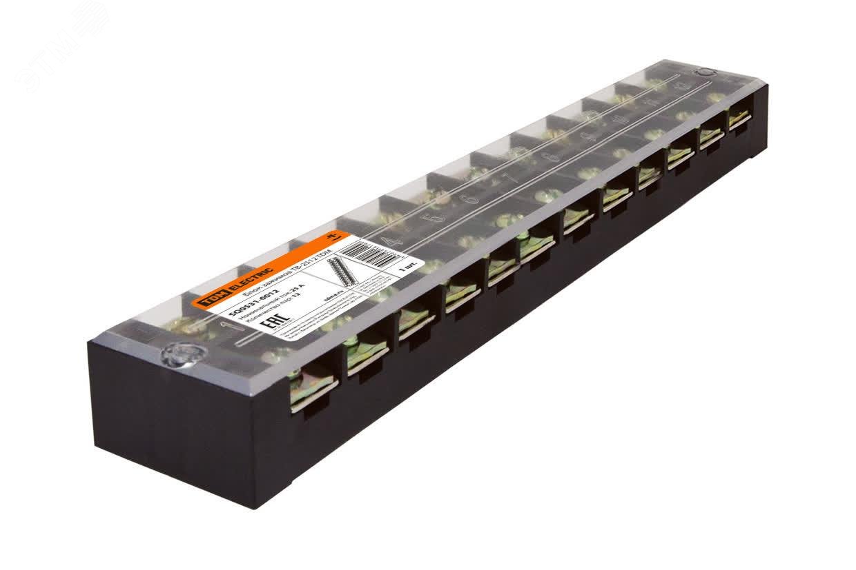 Изображение товара Блок зажимов ТВ-2512 TDM для присоединения проводников 12 контактов