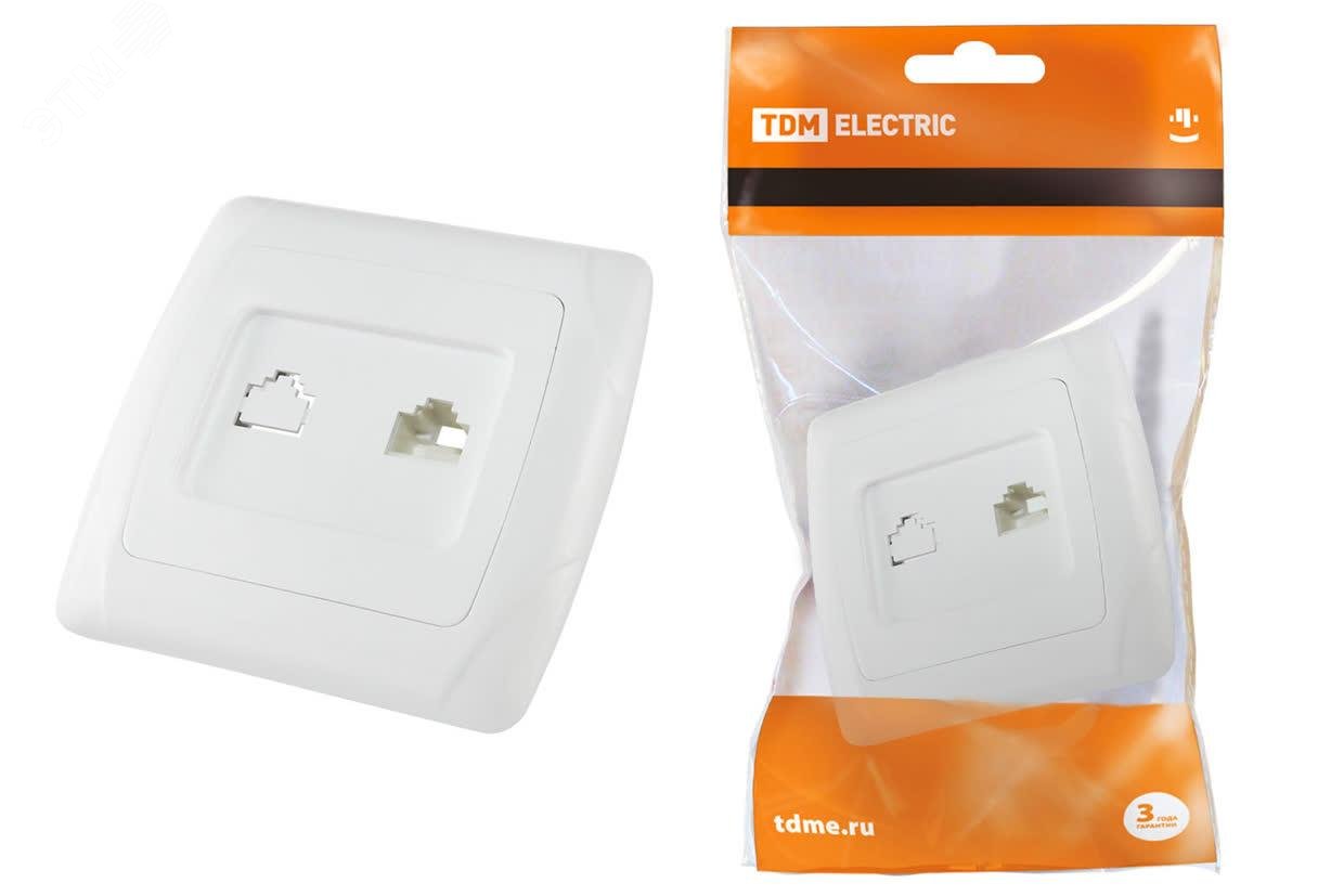 Изображение товара "Розетка телефонная RJ11 белая ""Онега"" TDM" (шт)