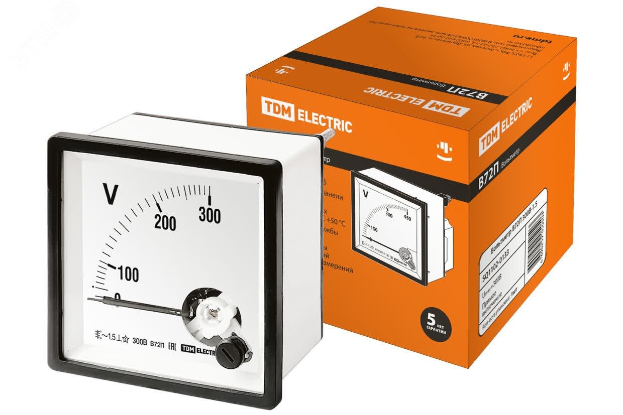 Изображение товара Вольтметр В72П 300В-1, 5 - точность 1. 5, до 300 В
