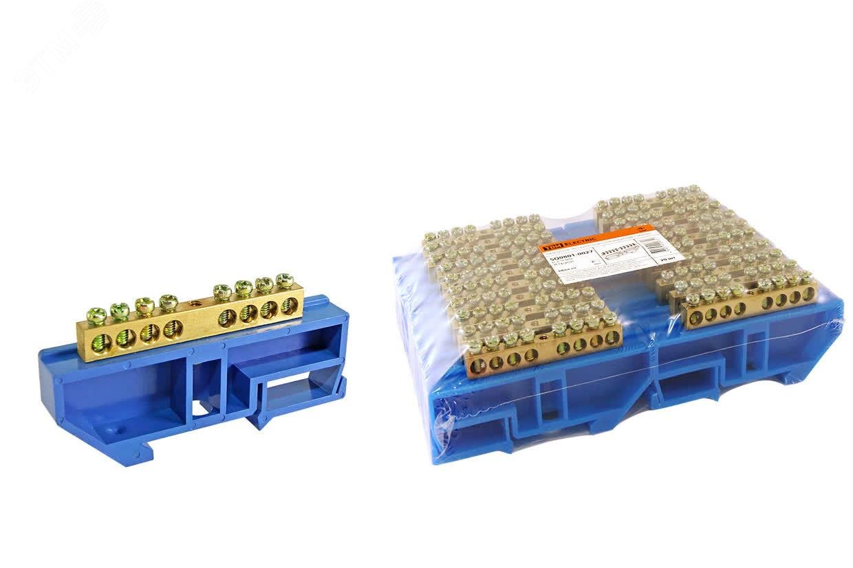 Изображение товара Шина нулевая с изолятором на DIN-рейку 8 групп TDM ELECTRIC SQ0801-0027