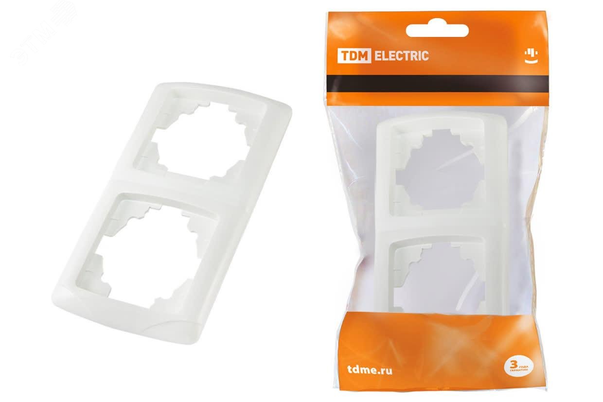 Изображение товара Рамка двухпостовая горизонтальная белая Онега TDM ELECTRIC