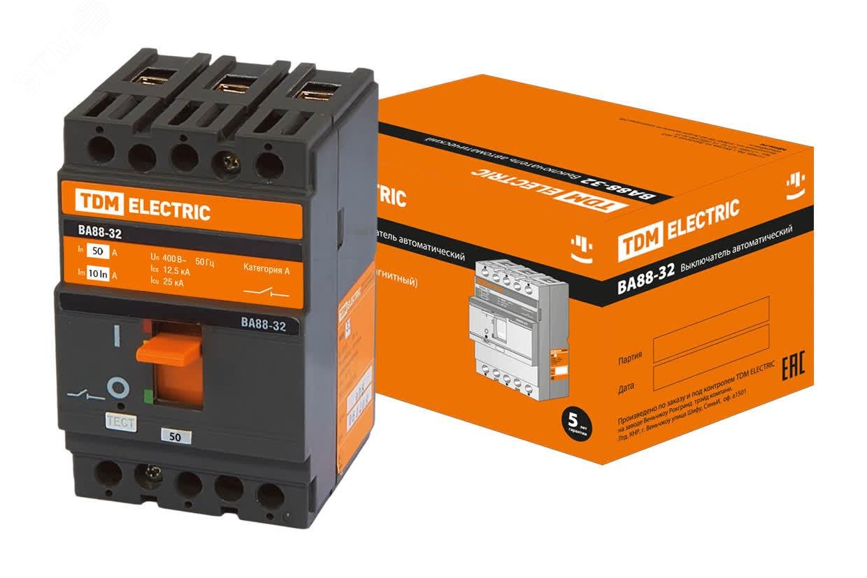 Изображение товара Автоматический выключатель Ва88 32 3Р 50А 25кА TDM ELECTRIC