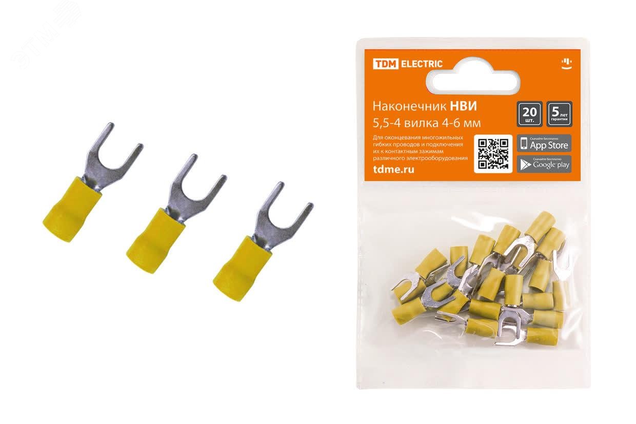 Изображение товара Наконечник НВИ 55-4 вилка 4-6мм 20шт TDM электромонтажные