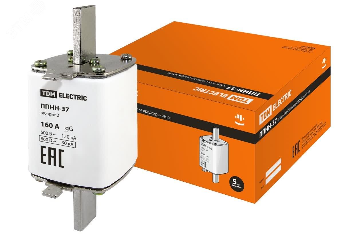 Изображение товара Плавкая вставка ППНН-37 габарит 2 160А для промышленных сетей