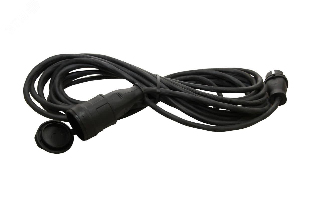 Изображение товара Удлинитель-шнур силовой каучук УШз16-101 IP44 штепс. гнездо с/з 10м КГ 3х15 TDM (шт)