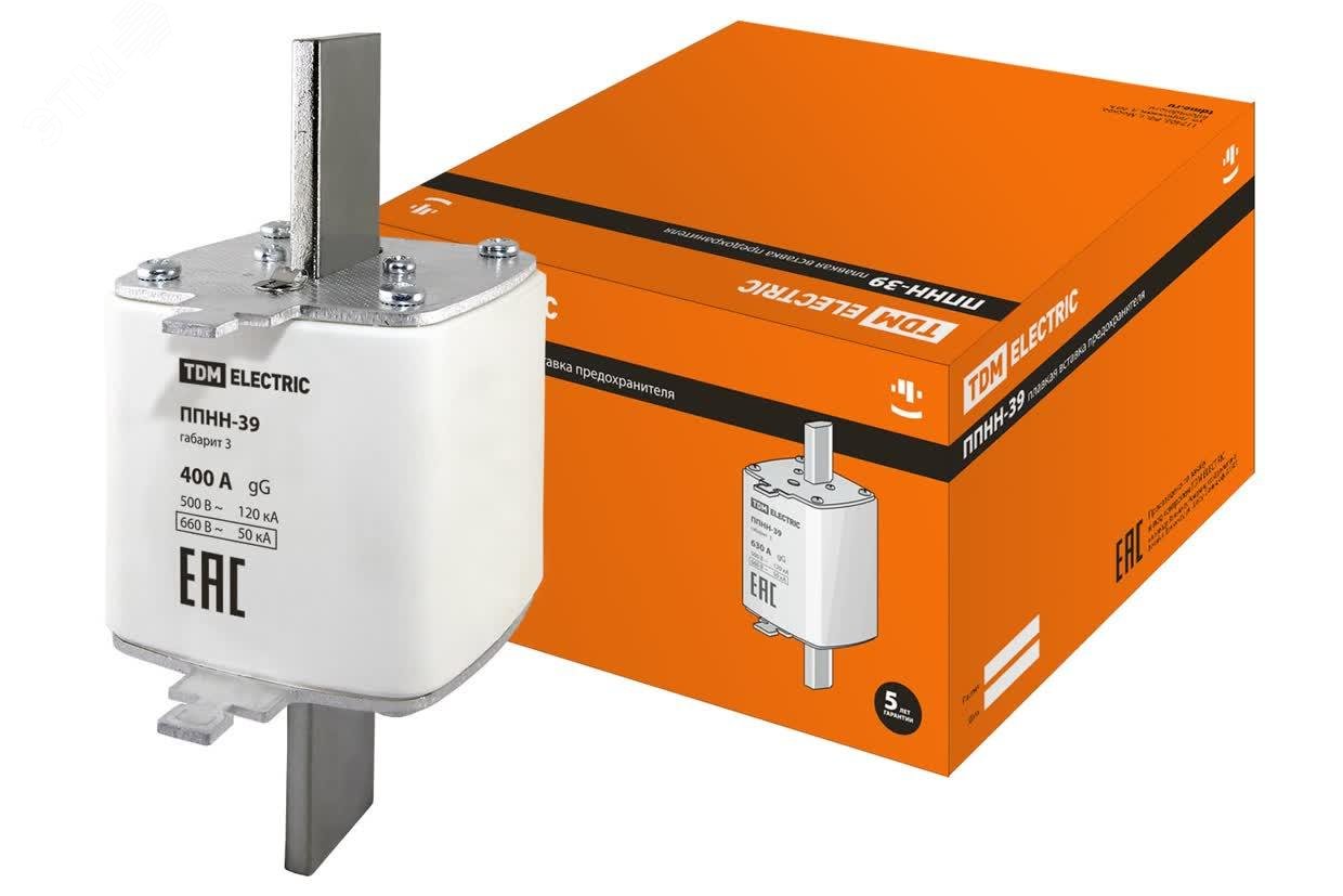 Изображение товара Плавкая вставка предохранителя ППНН-39, габарит 3, 400А (шт)