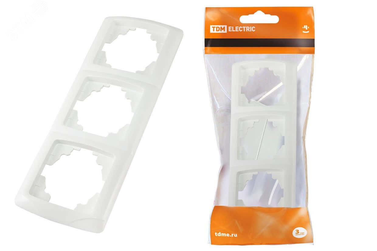 Изображение товара Рамка трехпостовая горизонтальная белая ''Онега'' (шт)