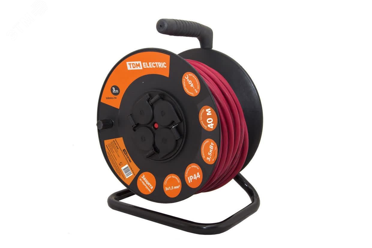 Изображение товара Удлинитель силовой УКз16-004 TDM (IP44 4 места/40м КГ 3х15 пласт. катушка) (шт) Изображение товара Удлинитель силовой УКз16-004 TDM (IP44 4 места/40м КГ 3х15 пласт. катушка) (шт)
