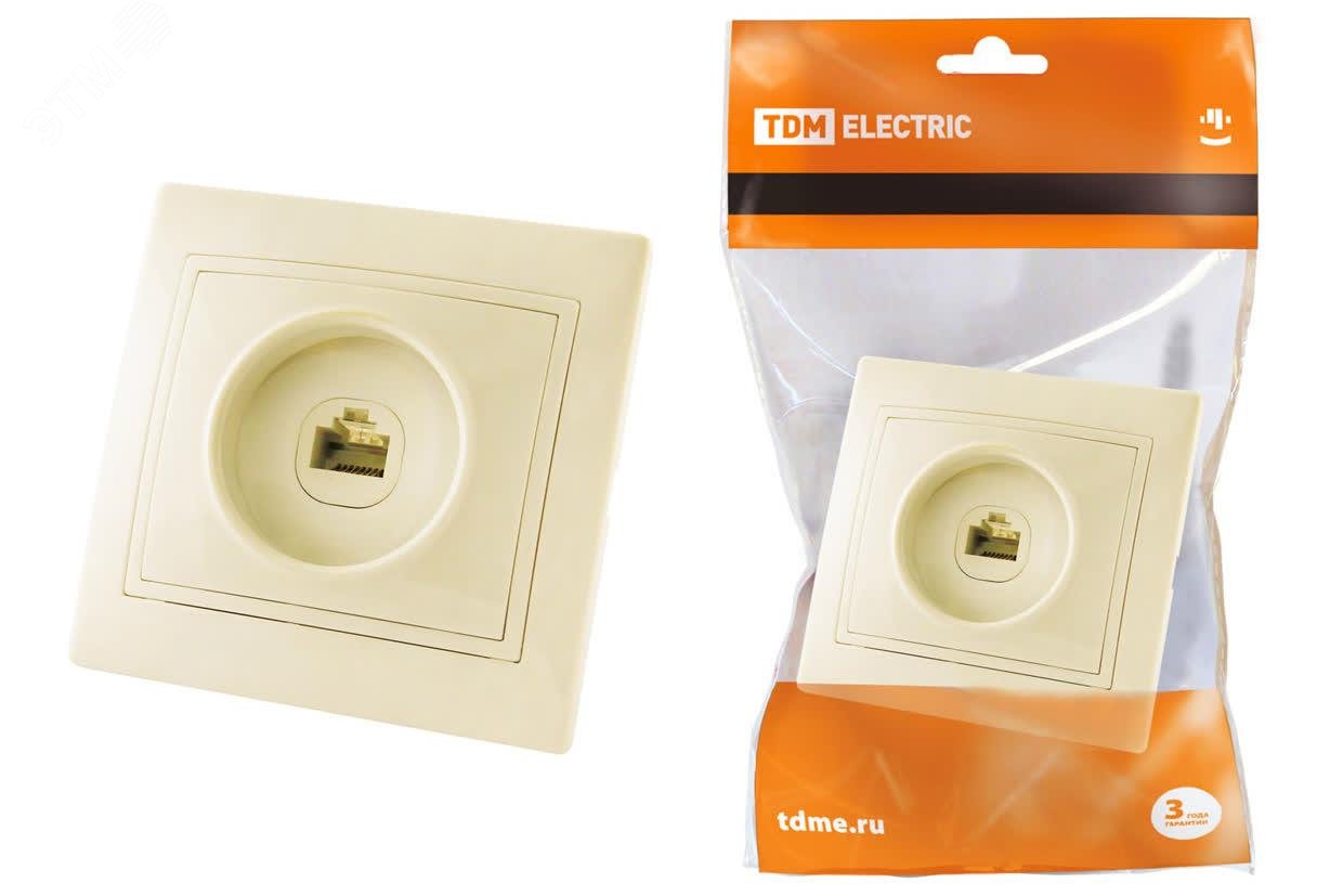 Изображение товара Розетка телефонная RJ11 сл. кость Таймыр TDM классическое исполнение