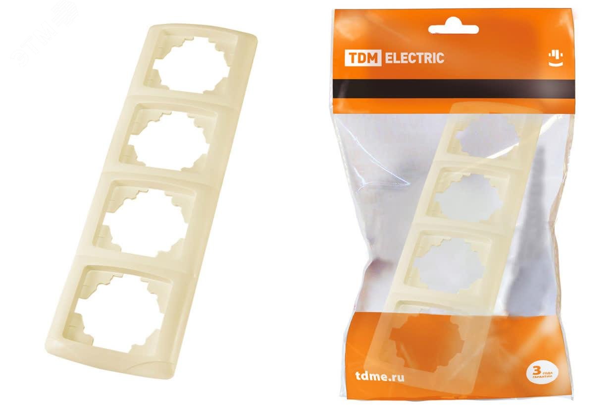 Изображение товара Рамка 4 постовая вертикальная Онега TDM для электрики и коммуникаций