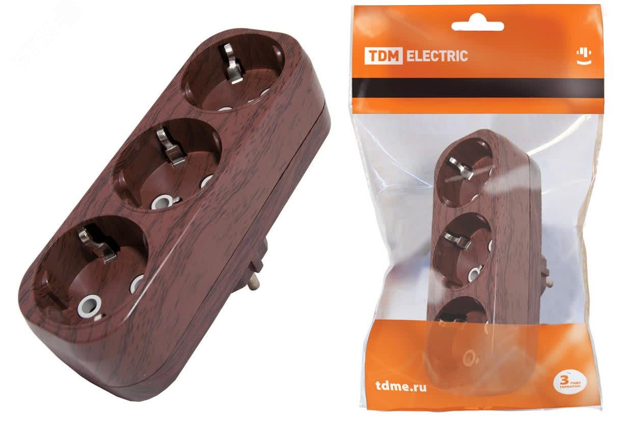 Изображение товара Разветвитель электрический на 3 гнезда ТДМ Эко для помещений