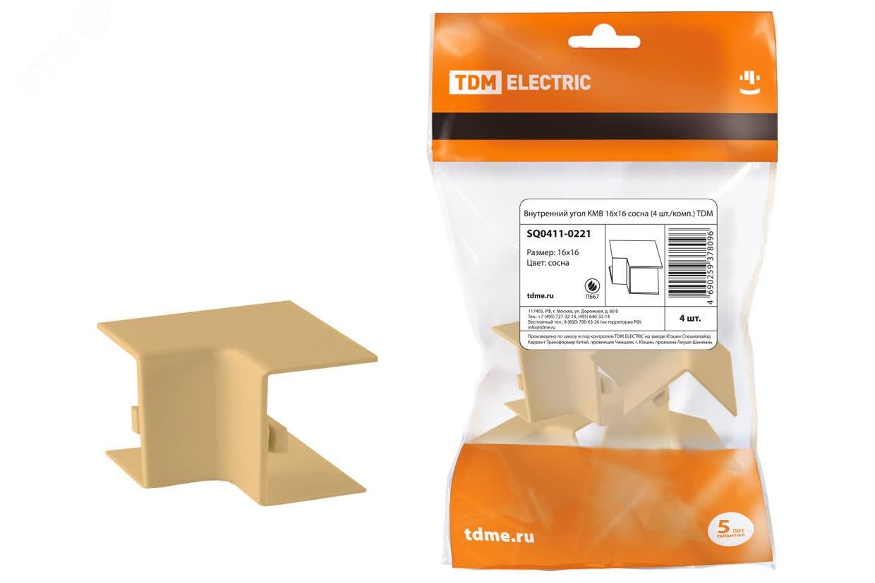 Изображение товара Внутренний угол КМВ 16х16 сосна (4 шт./комп.) TDM (шт)