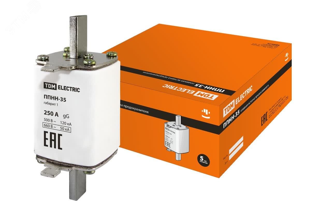 Изображение товара Плавкая вставка ППНН-35, габарит 1, 250А TDM ELECTRIC SQ0713-0025