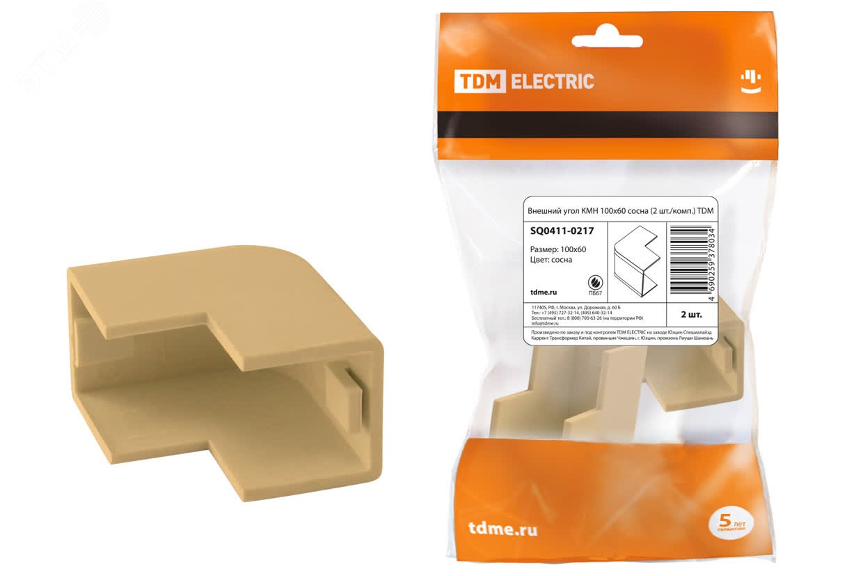 Изображение товара Внешний угол КМН 100х60 сосна (2 шт./комп.) TDM (шт)