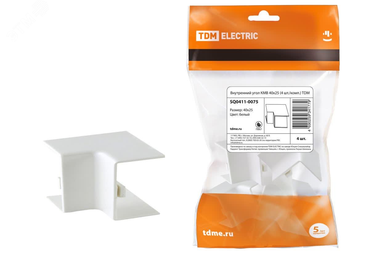 Изображение товара Внутренний угол КМВ 40х25 (4 шт./комп.) TDM (шт)