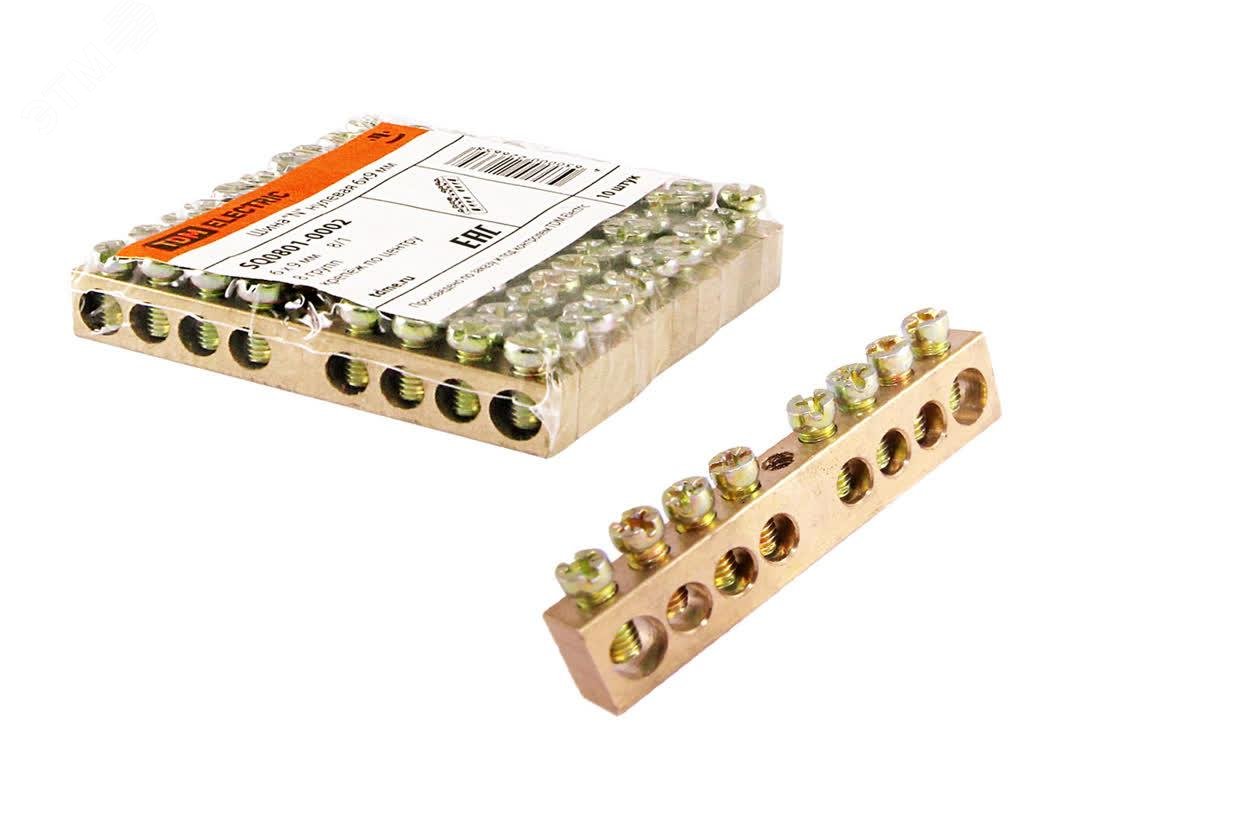 Изображение товара Шина N нулевая 6х9мм 8/1 TDM ELECTRIC для электрощитов