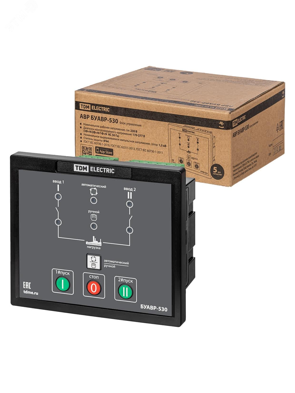 Изображение товара Блок управления АВР БУАВР-530/2Л-1Н 3Ф+N/3Ф/1+N TDM (шт)