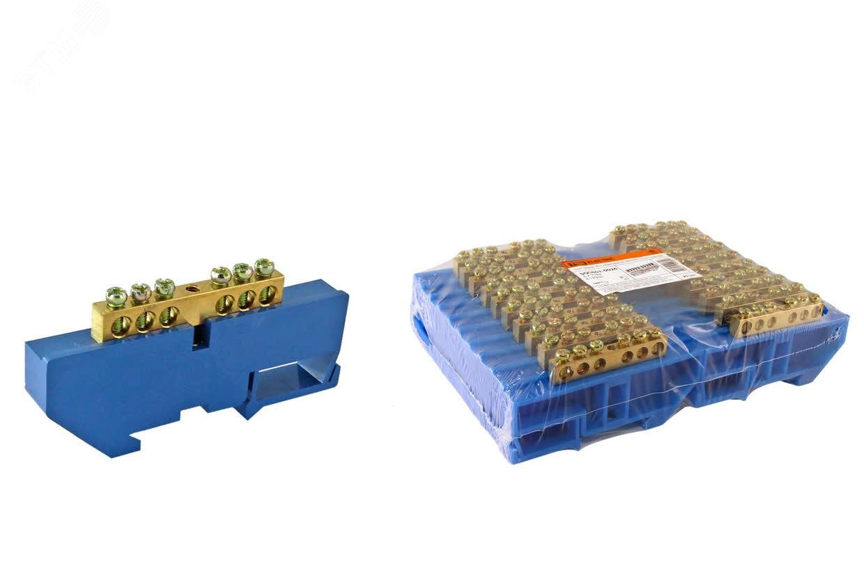 Изображение товара Шина N нулевая с изолятором на DIN-рейку 6x9мм стойка бол. 6 групп TDM