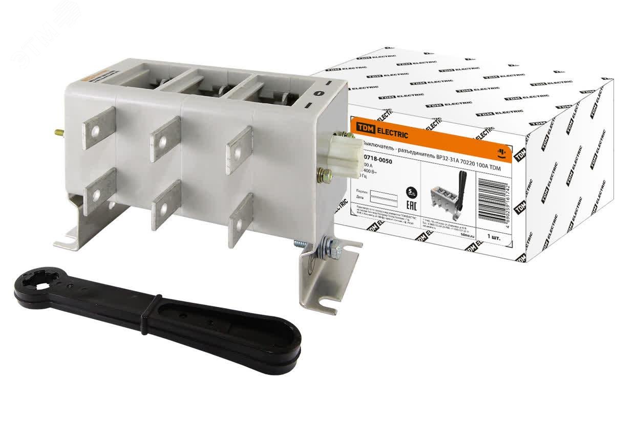 Изображение товара Выключатель разъединитель ВР32 31А 70220 100А 660В IP00 TDM ELECTRIC