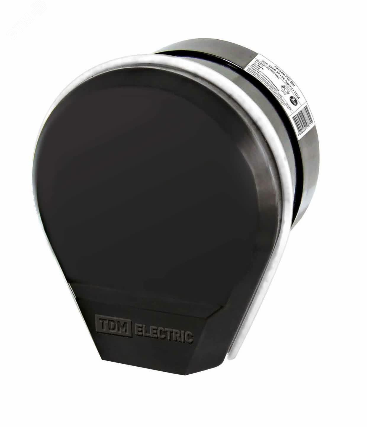 Изображение товара Разъем РШ-ВШ 32А 250В 2Р+РЕ ОУ черный для электротехнических устройств