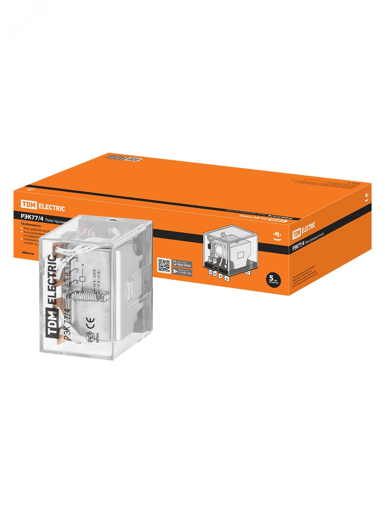 Изображение товара Реле РЭК77/4 10А 230В AС TDM SQ0701-0002