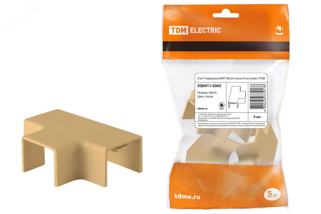 Изображение товара Угол Т-образный КМТ 40x25 сосна (4 шт./комп.) TDM (шт)