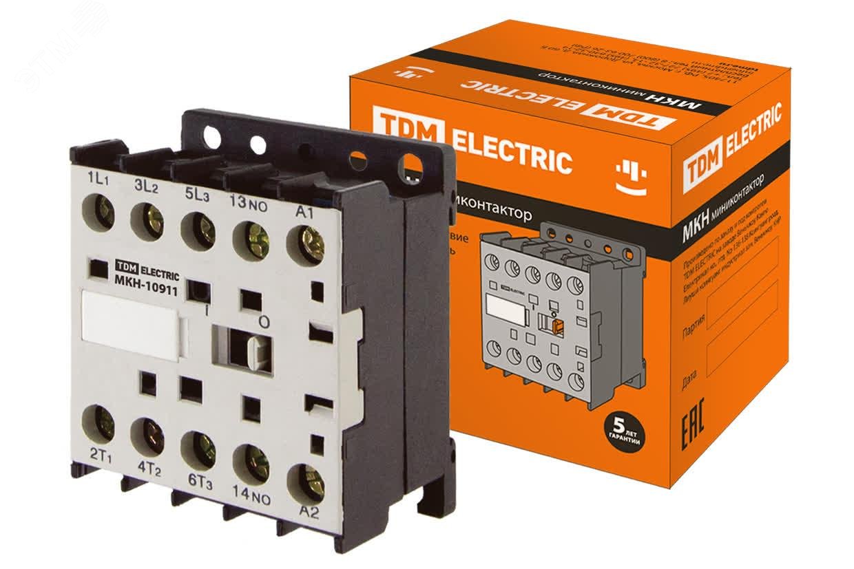 Изображение товара МКН-10911 9А 400В 1НЗ миниконтактор для управления нагрузками до 660 В