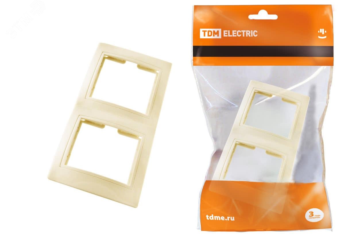 Изображение товара Рамка двухпостовая вертикальная слоновая кость ''Таймыр'' (шт)