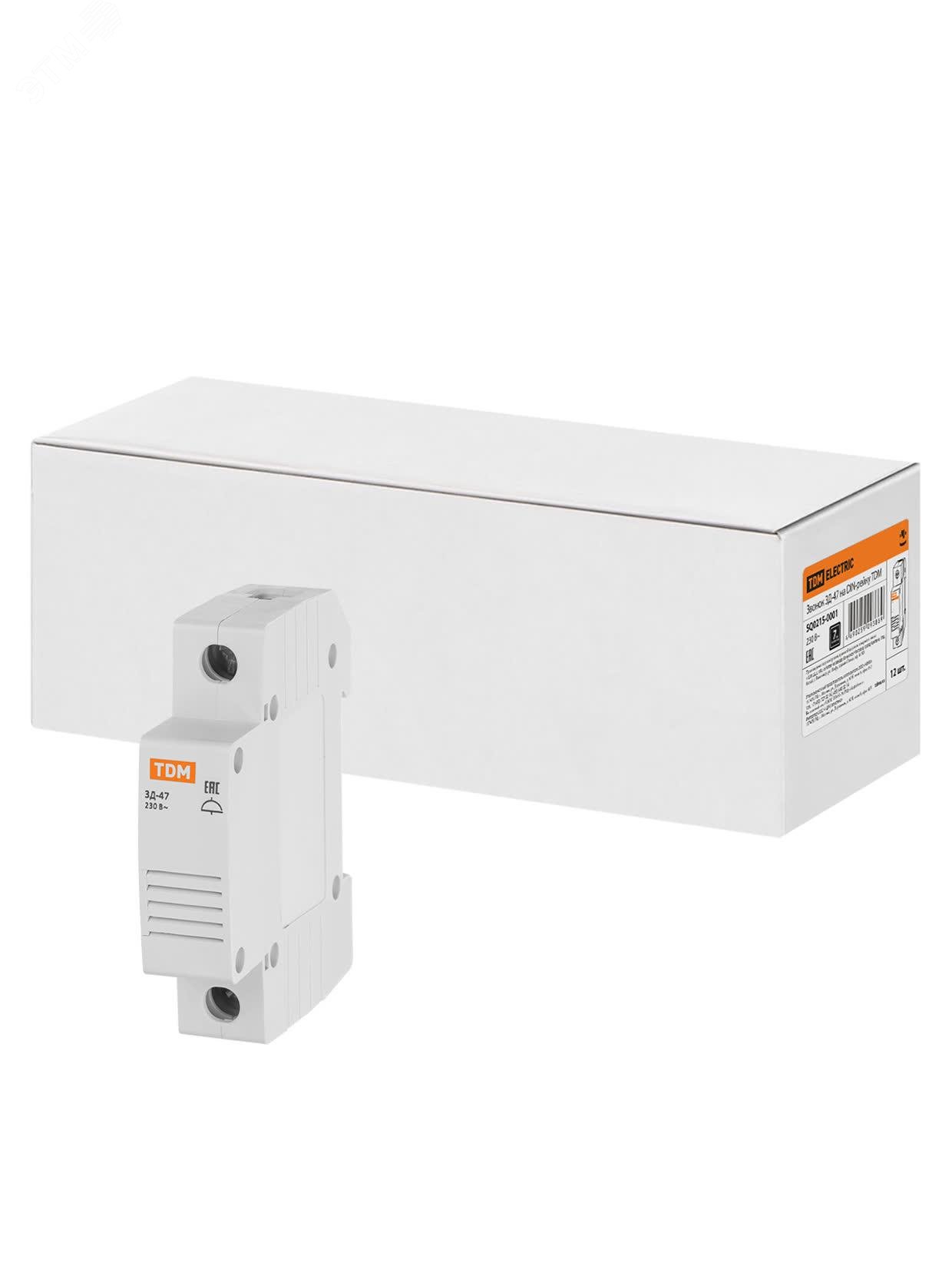 Изображение товара Электромеханический звонок ЗД-47 на DIN-рейку TDM электросигнализация