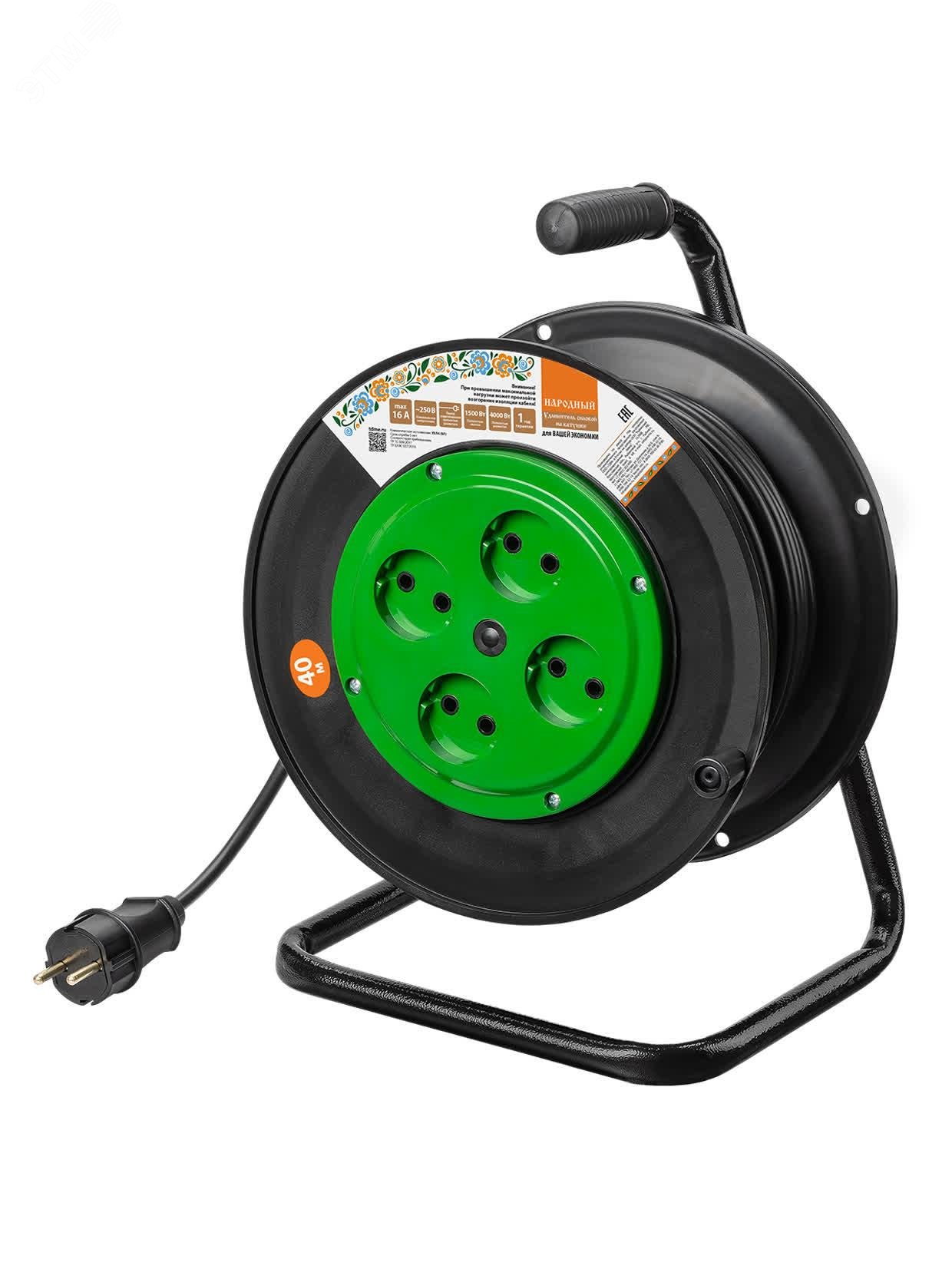 Изображение товара Удлинитель на барабане TDM ELECTRIC SQ1307-0544 40 м 4 поста