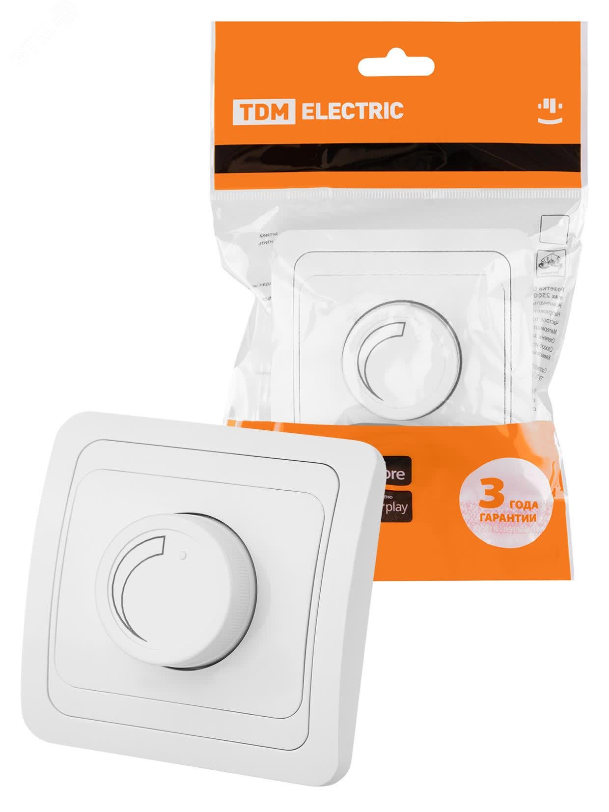 Изображение товара Светорегулятор RL 600Вт поворотный Валдай белый TDM ELECTRIC