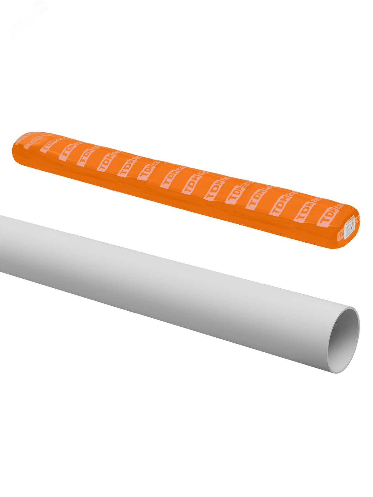 Изображение товара Гладкая жесткая ПВХ труба d 40 3м серая TDM для электромонтажа