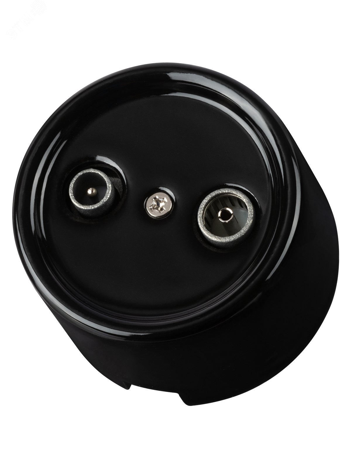 Изображение товара Розетка TV+R проходная черная Болонь TDM для открытой и скрытой установки