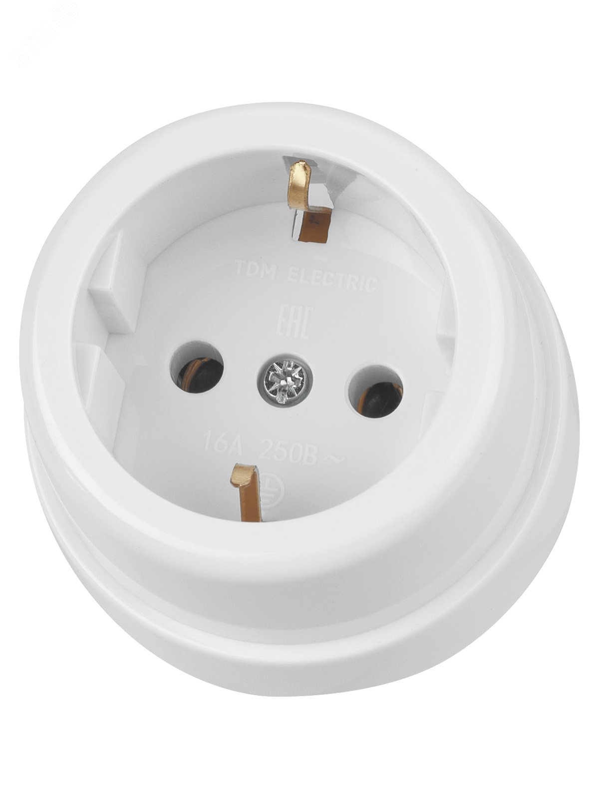 Изображение товара Розетка 2П+З открытая установка IP20 16А белая Ретро TDM