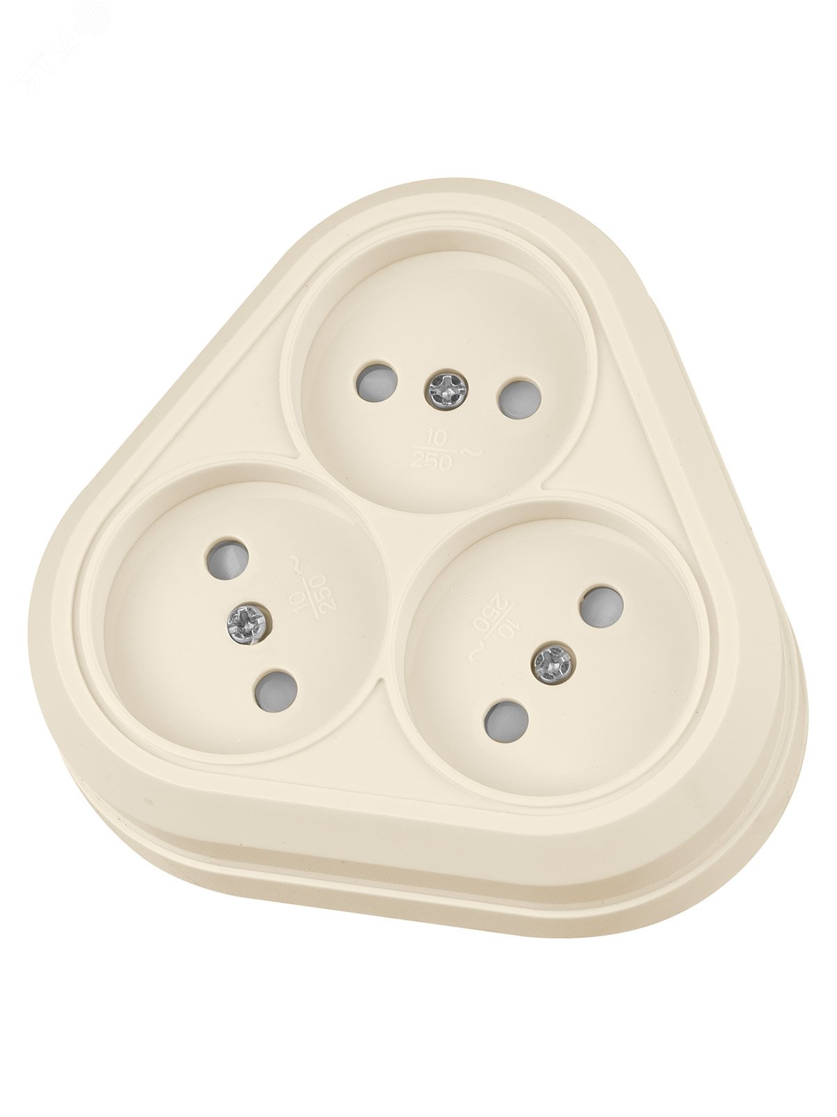 Изображение товара Розетка треугольная 2П открытой установки IP20 10А серия Ладога TDM