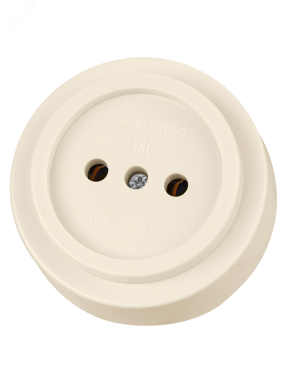 Изображение товара "Розетка 2П открытой установки IP20 10А сл. кость ""Ретро"" TDM" (упак)